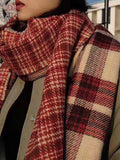 Airchics écharpe carreaux femme mode rouge noël