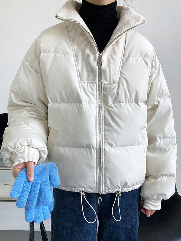 Airchics manteau doudoune avec poches coulisse taille col montant femme mode