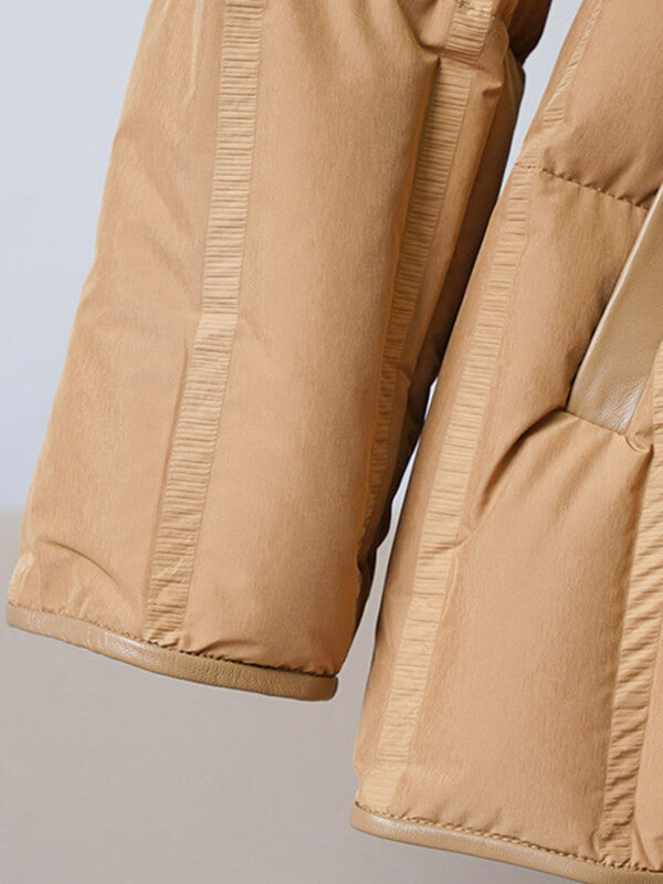 Airchics manteau doudoune laine avec poches ceinture femme élégant