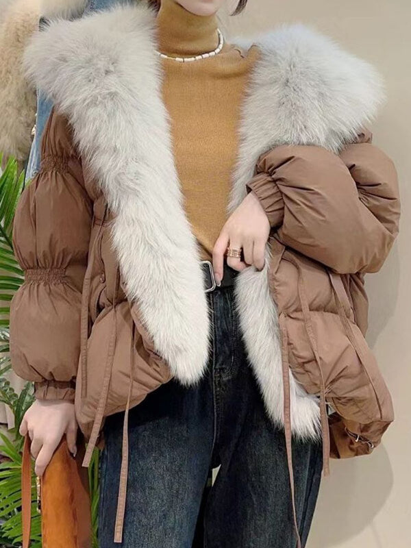 Airchics manteau doudoune fausse fourrure avec poches femme oversized