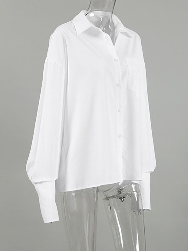 Airchics Chemise Blanche Simple Décontractée Et Polyvalente Nouveau Style 2024