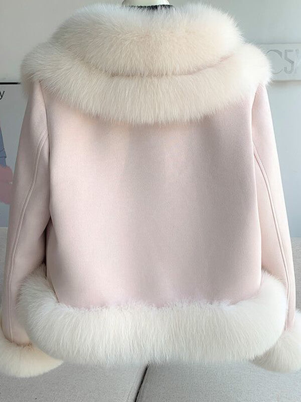 Airchics manteau en fausse fourrure suedine doudoune avec poches femme mode hiver