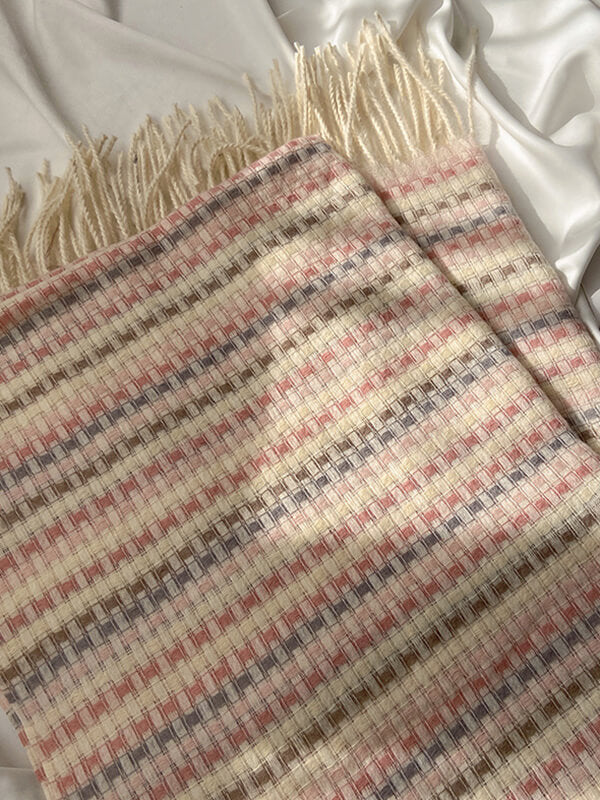 Airchics écharpe carreaux avec frange femme doux