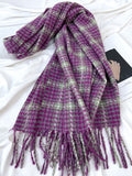 Airchics écharpe carreaux avec frange femme vintage