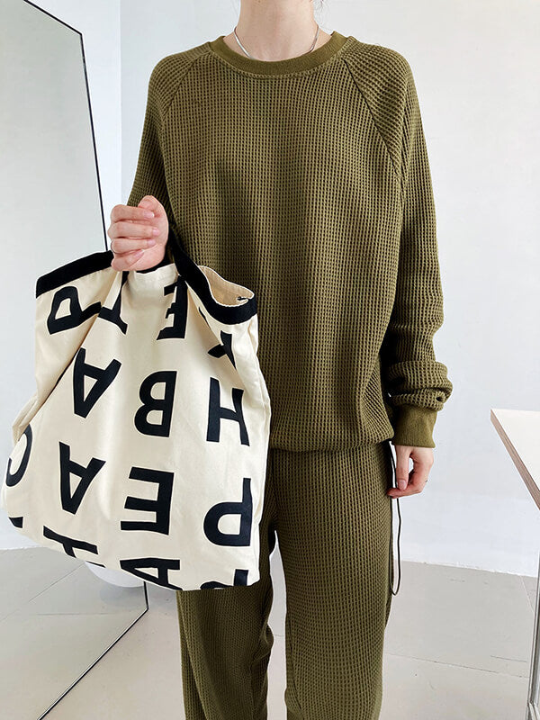 Airchics ensemble avec poches col rond femme décontracté