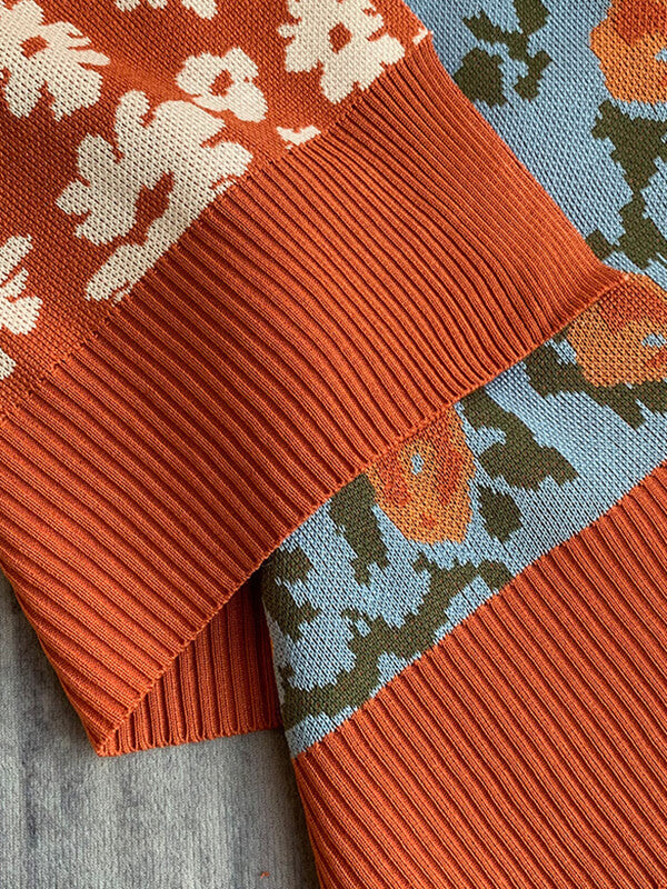 Airchics gilet fleurie v-cou femme vintage