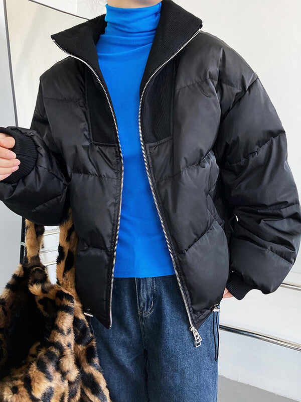 Airchics manteau doudoune avec poches coulisse taille col montant femme mode