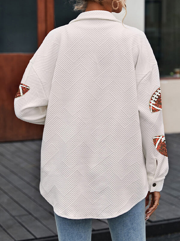 Vestes Chemise Femme à Imprimé Rugby