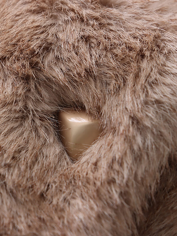 Airchics manteau en fausse fourrure boutonnage avec poches femme mode