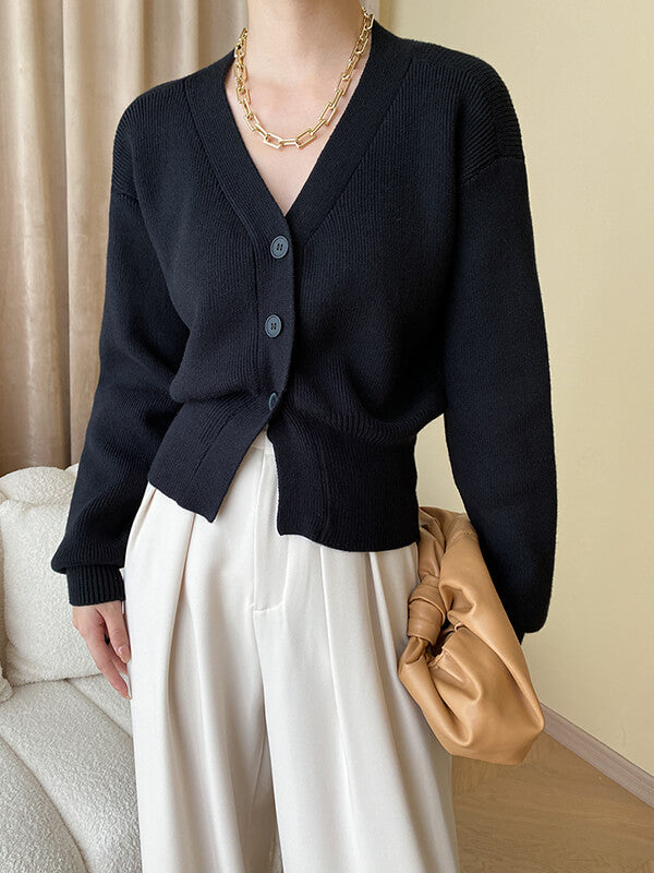 Airchics cardigans boutonnage v-cou manches longues femme mode