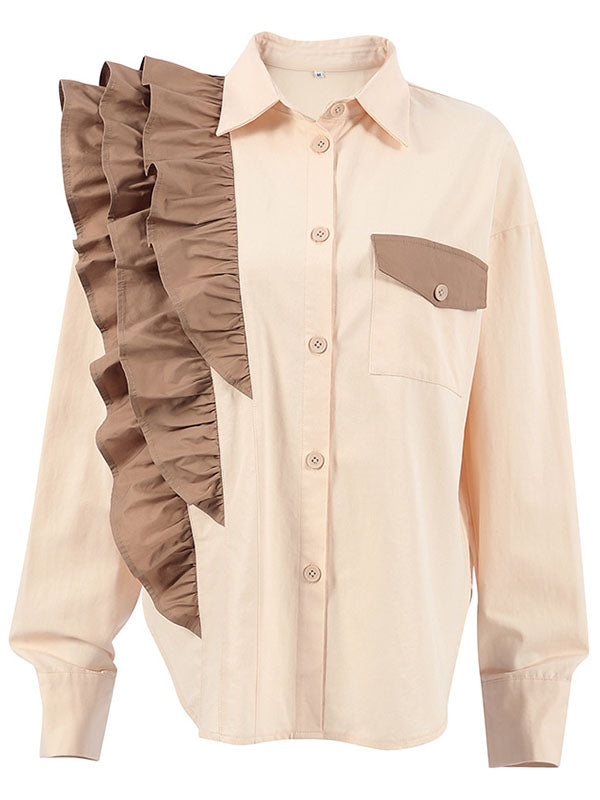 Airchics Chemise De Niche Design Haut Asymétrique Contrasté