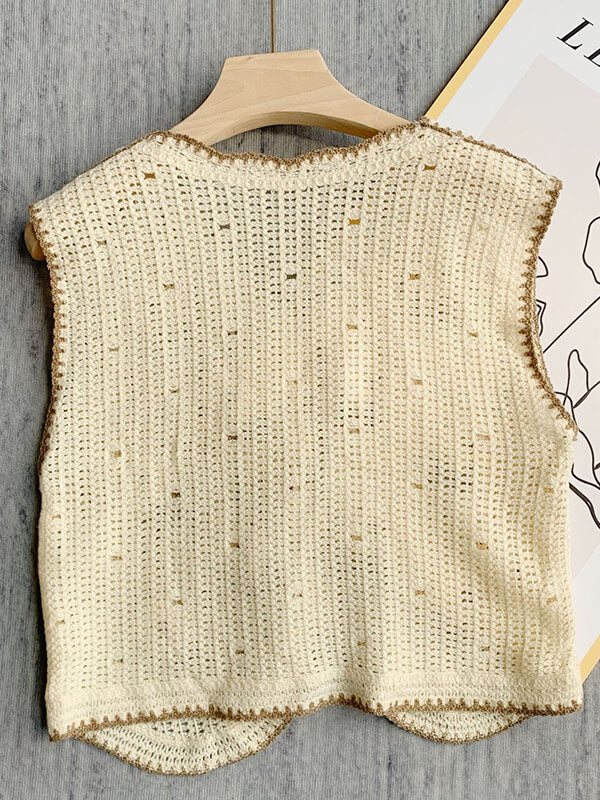 Airchics gilet crochet fleurie femme mode