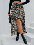 Airchics longue jupe court devant longue derriere léopard à volantée femme mode