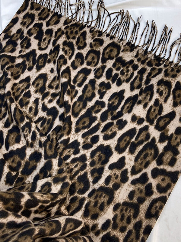 Airchics écharpe léopard avec frange femme mode