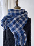 Airchics écharpe carreaux avec frange femme mode hiver