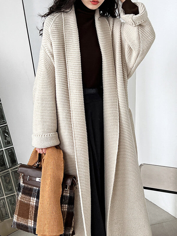 Airchics cardigans longue avec ceinture femme décontracté