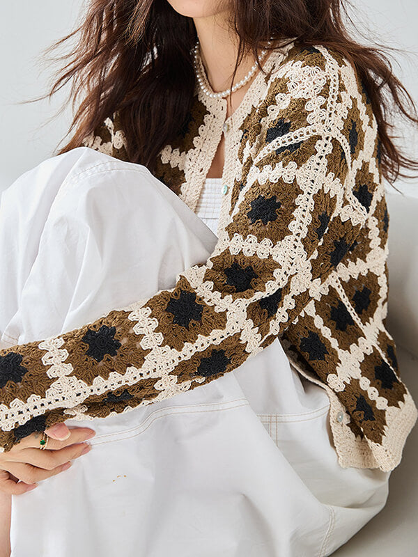 Airchics cardigans fleurie boutonnage femme mode