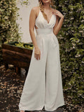 Airchics Combinaison Femme Chic Blanche Dos Nu À Col V Et Bretelles