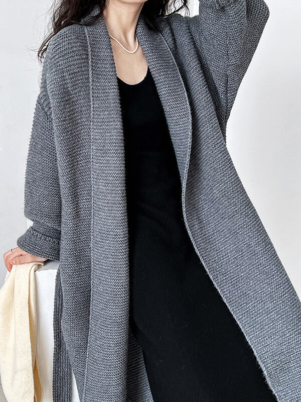 Airchics cardigans longue avec ceinture femme décontracté