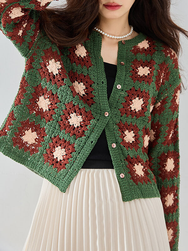 Airchics cardigans fleurie boutonnage femme mode