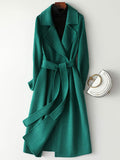 Airchics manteau en laine avec poches ceinture femme mode vert