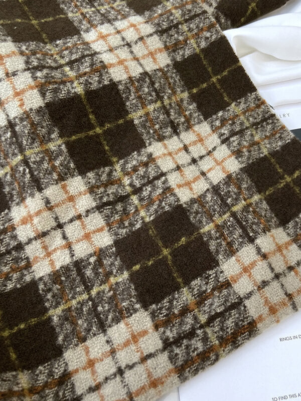 Airchics écharpe carreaux avec frange femme vintage hiver