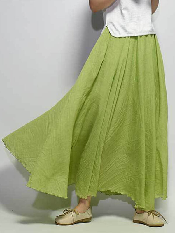 Airchics jupe longue coton unicolore fluide femme décontracté