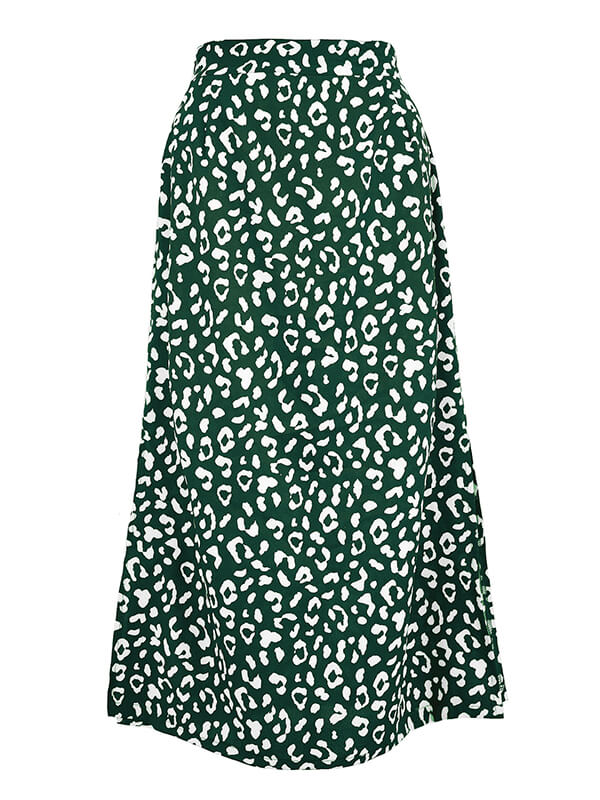 Airchics longue jupe léopard fendu le côté taille haute femme mode