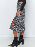 Airchics longue jupe léopard fendu le côté taille haute femme mode