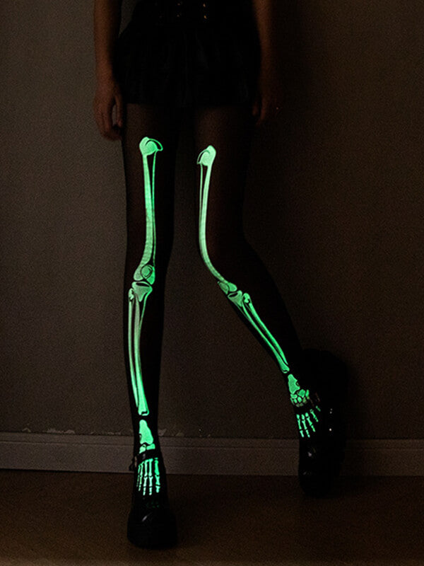 Airchics femmes bas autofixant squelette lumineux accessoire déguisement halloween