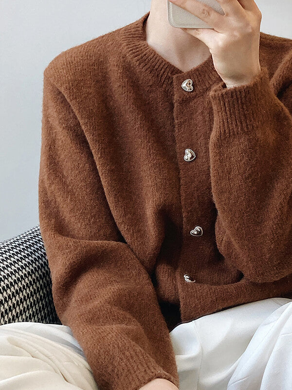 Airchics cardigans boutonnage col rond femme mode