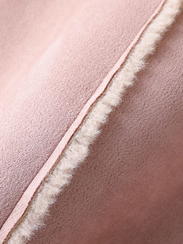 Airchics manteau aviateur doublé polaire boutonnage avec poches femme doux rose