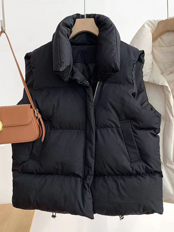 Airchics manteau avec poches fermeture éclair sans manches femme décontracté