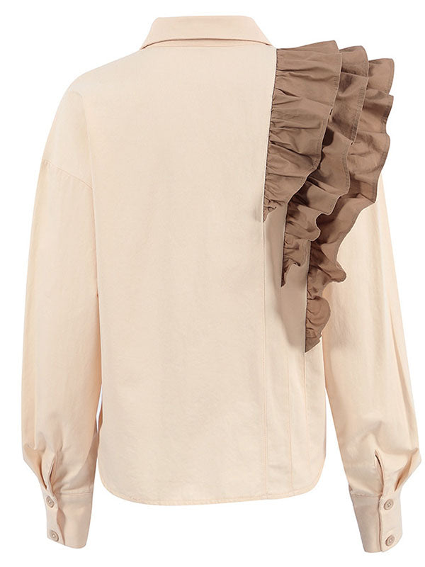 Airchics Chemise De Niche Design Haut Asymétrique Contrasté