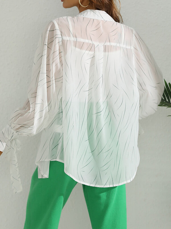 Airchics blouse géométrique boutonnage strappy femme décontracté lâche