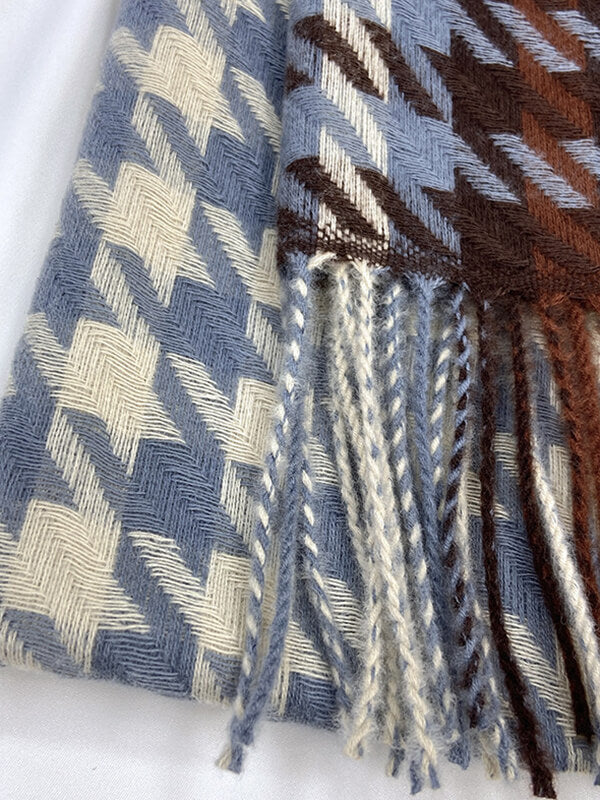 Airchics écharpe pied de poule avec frange femme mode