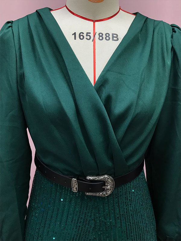 Airchics Combinaison Col V À Manches Longues Et Sequins