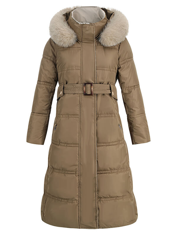 Airchics manteau avec poches ceinture à capuche femme mode hiver