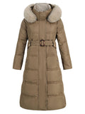 Airchics manteau avec poches ceinture à capuche femme mode hiver