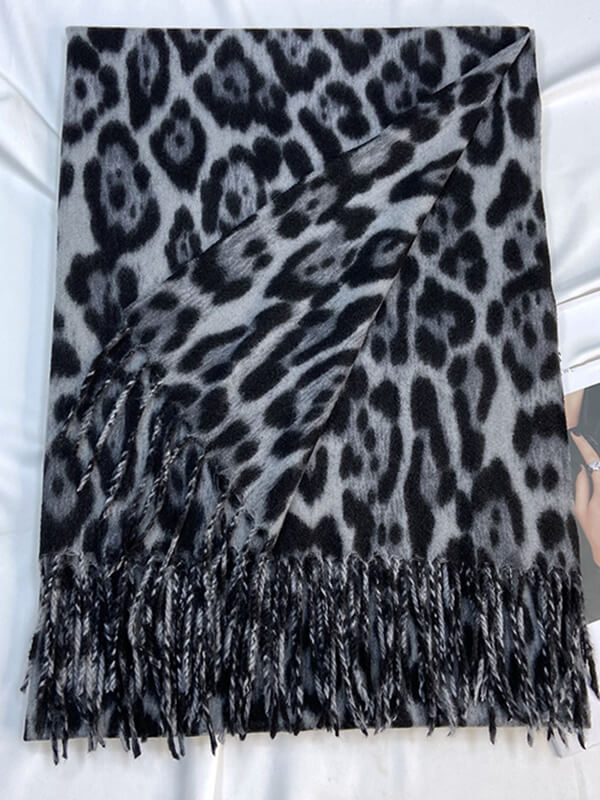 Airchics écharpe léopard avec frange femme mode
