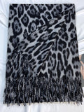 Airchics écharpe léopard avec frange femme mode