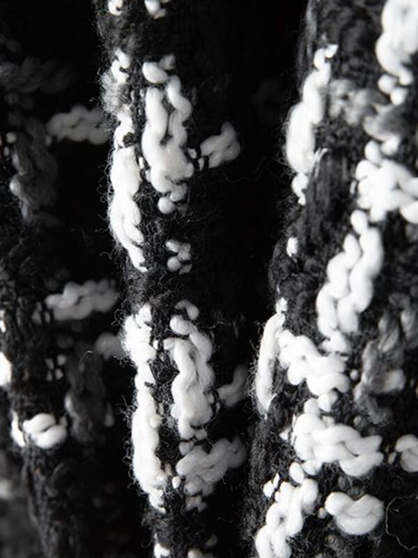 Airchics manteau en tweed simili cuir avec poches ceinture femme mode