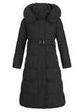 Airchics manteau avec poches ceinture à capuche femme mode hiver