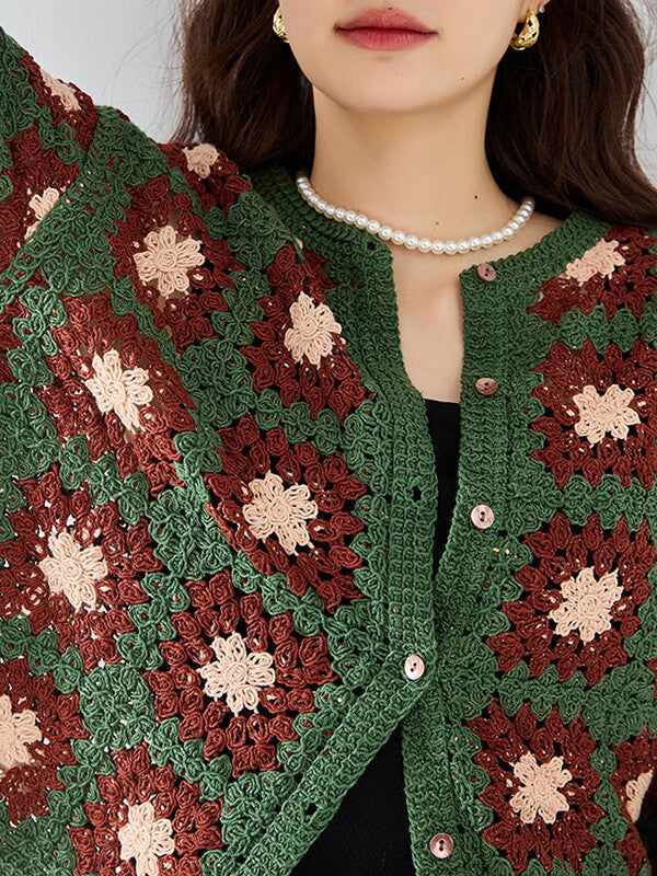 Airchics cardigans fleurie boutonnage femme mode