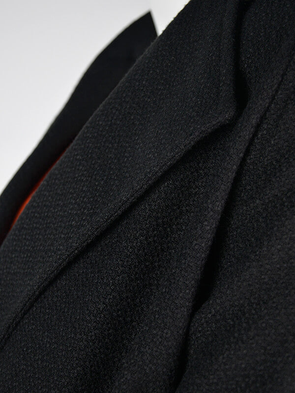 Airchics manteau en laine avec ceinture col revers femme oversized noir