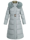 Airchics manteau avec poches ceinture à capuche femme mode hiver