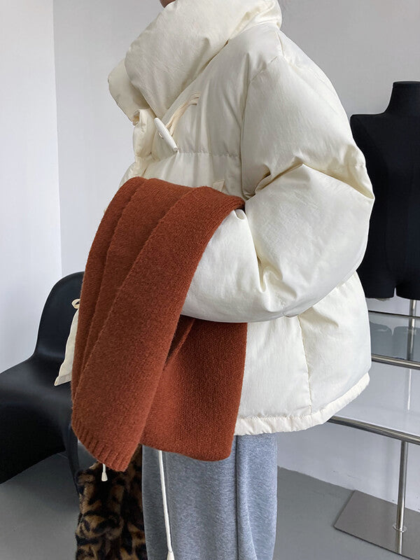 Airchics manteau en coton avec poches boutonnage col montant femme mode hiver