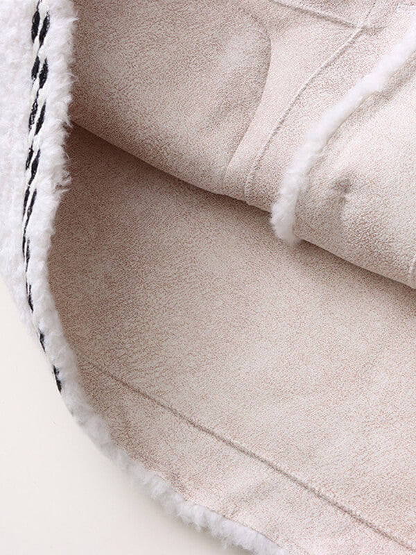 Airchics manteau teddy coat tweed rayé boutonnage avec poches femme mode