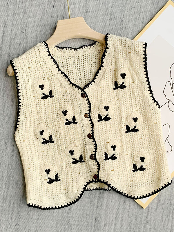 Airchics gilet crochet fleurie femme mode