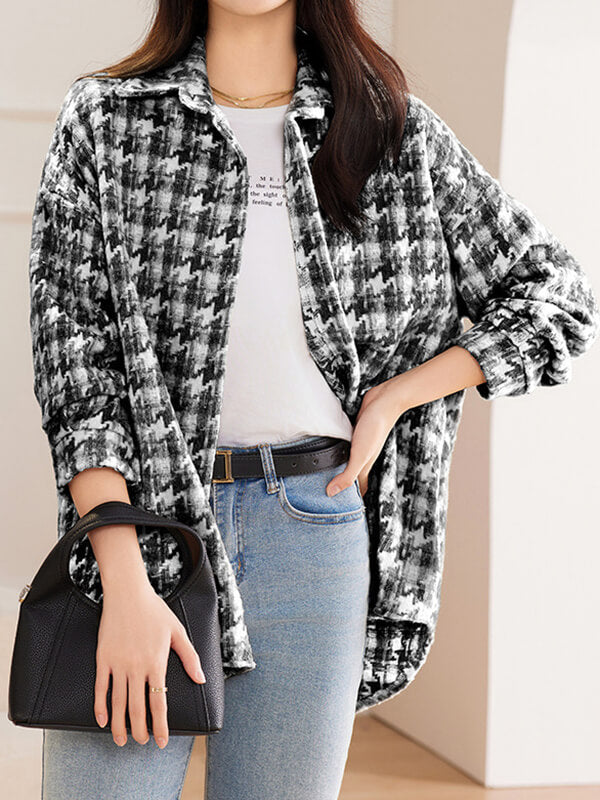 Airchics blouse pied de poule boutonnage femme mode